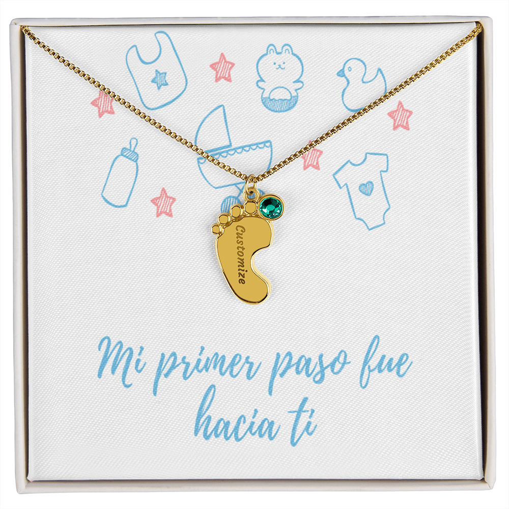Piecitos de Bebé con Piedra de Nacimiento