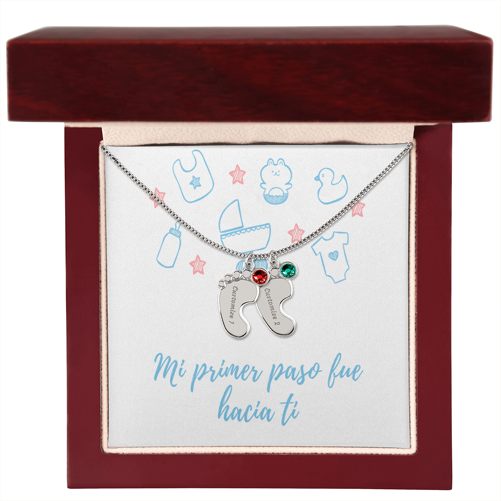Piecitos de Bebé con Piedra de Nacimiento