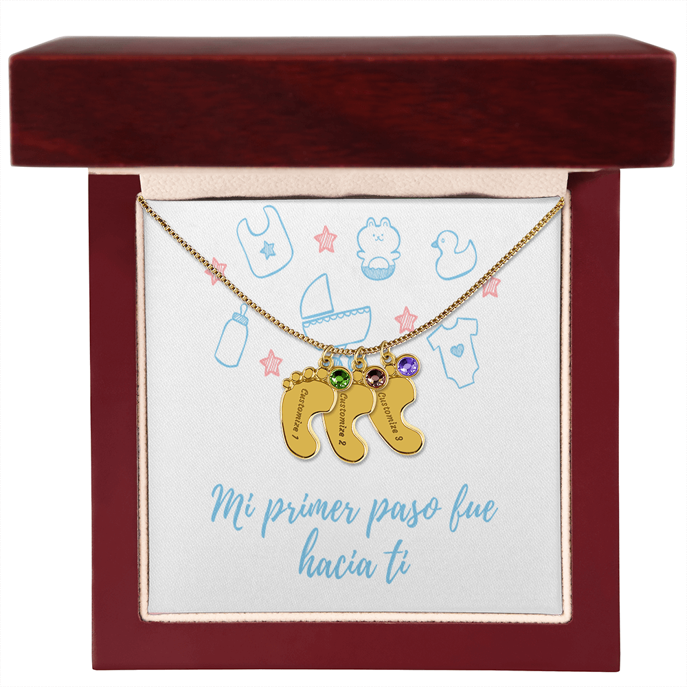 Piecitos de Bebé con Piedra de Nacimiento