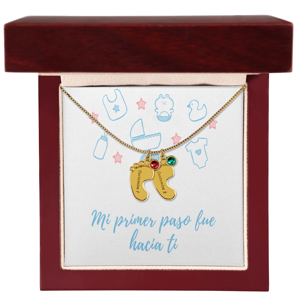 Piecitos de Bebé con Piedra de Nacimiento
