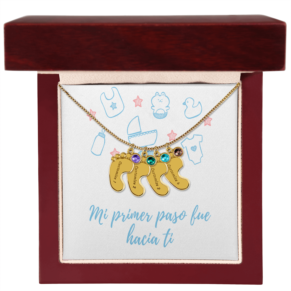 Piecitos de Bebé con Piedra de Nacimiento